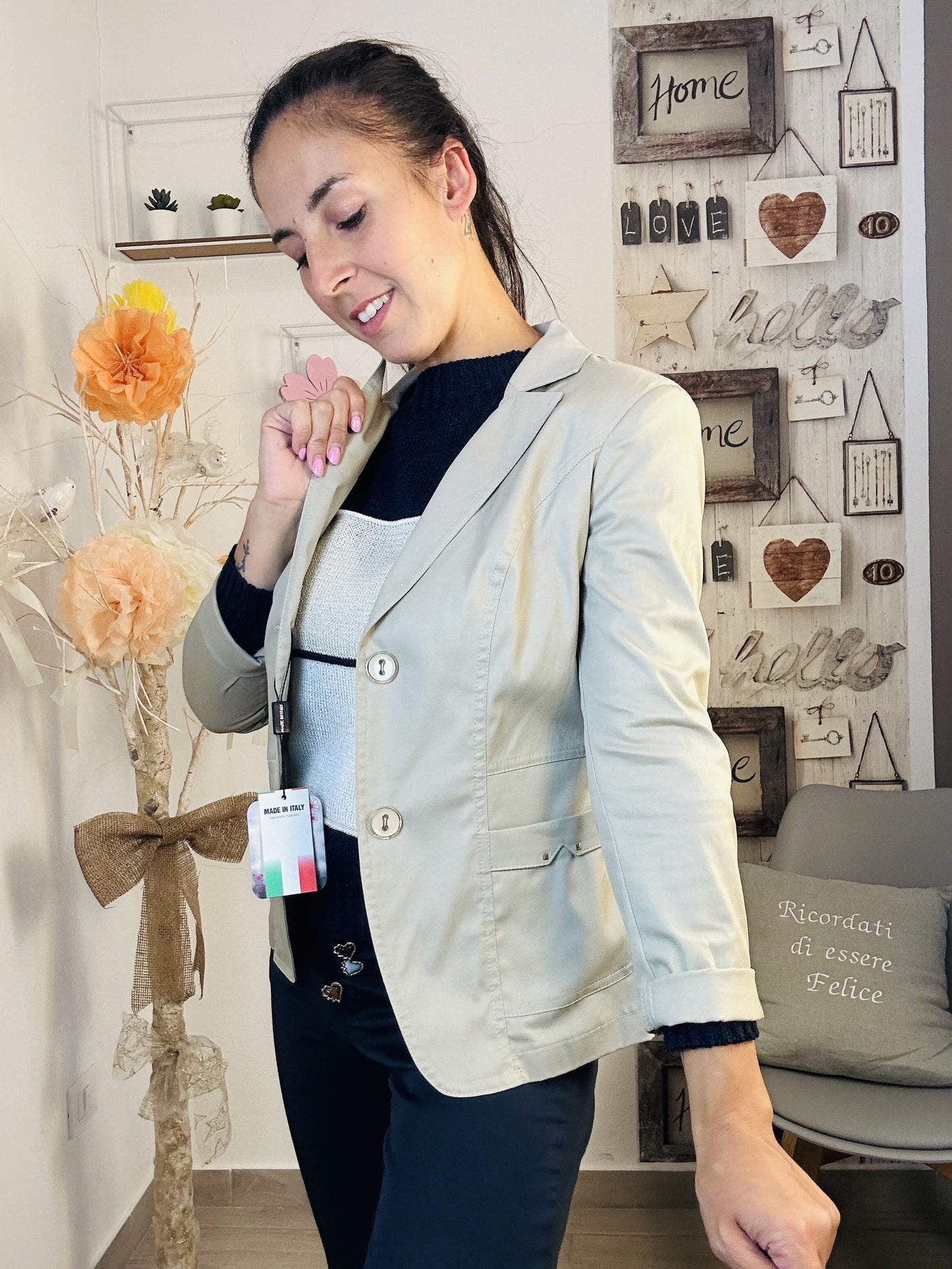Giacca beige cotone