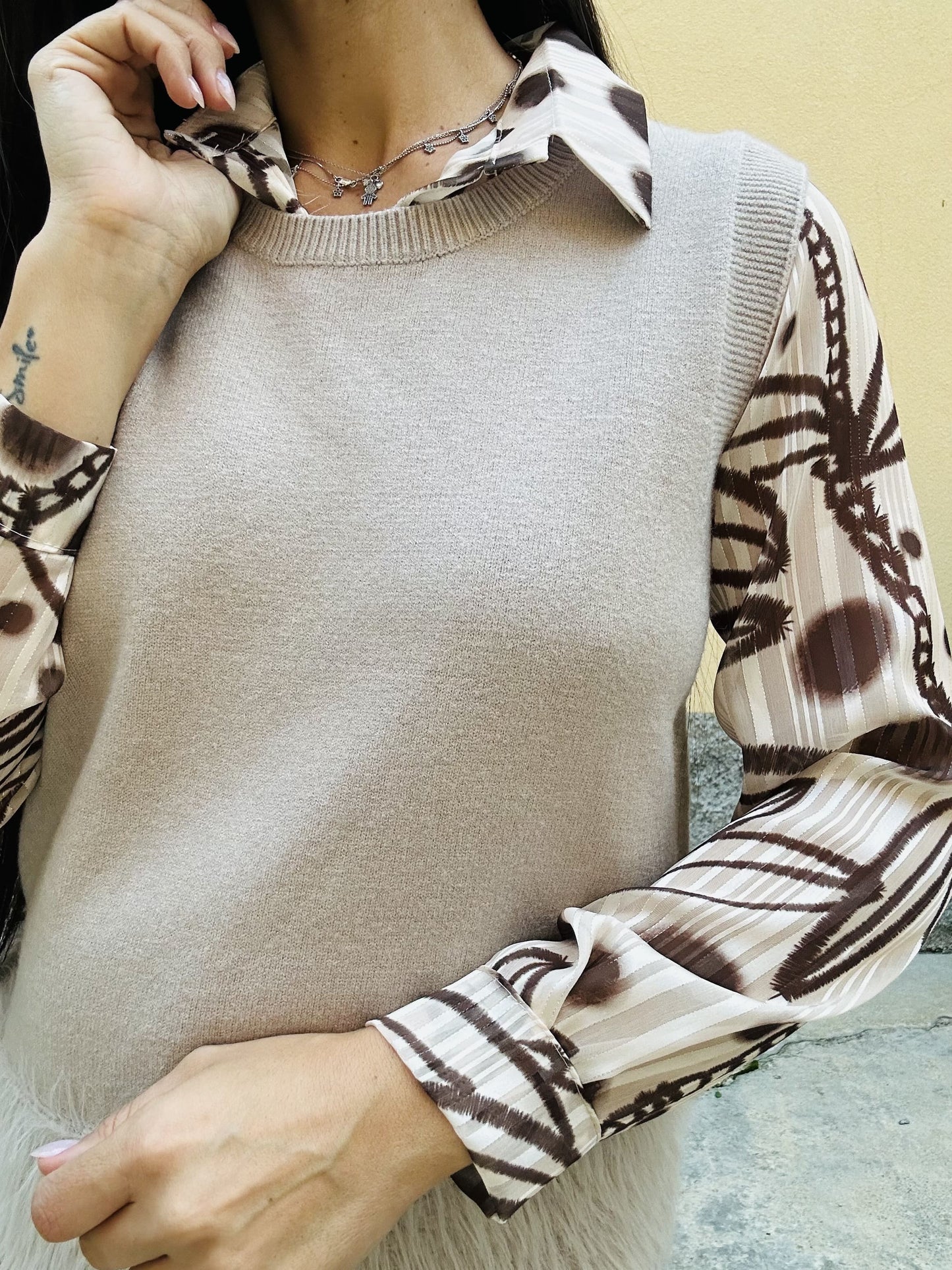 Camicia voille foglie