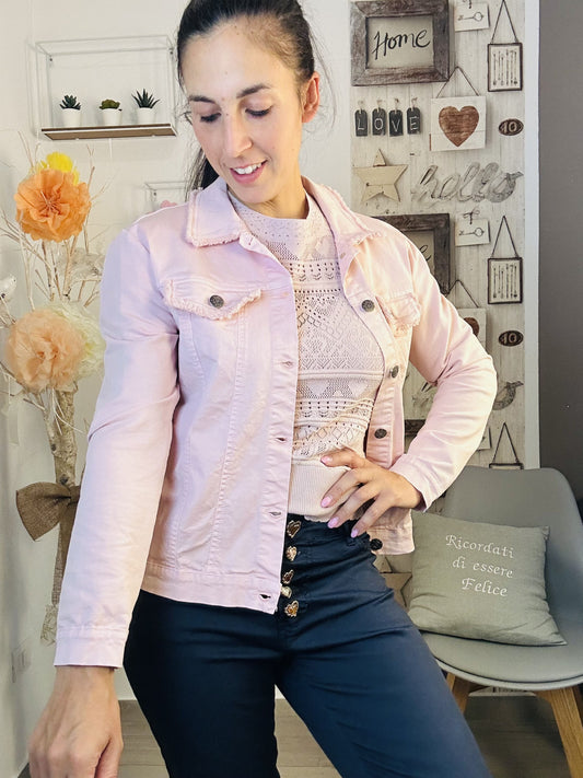 Giacca jeans cipria