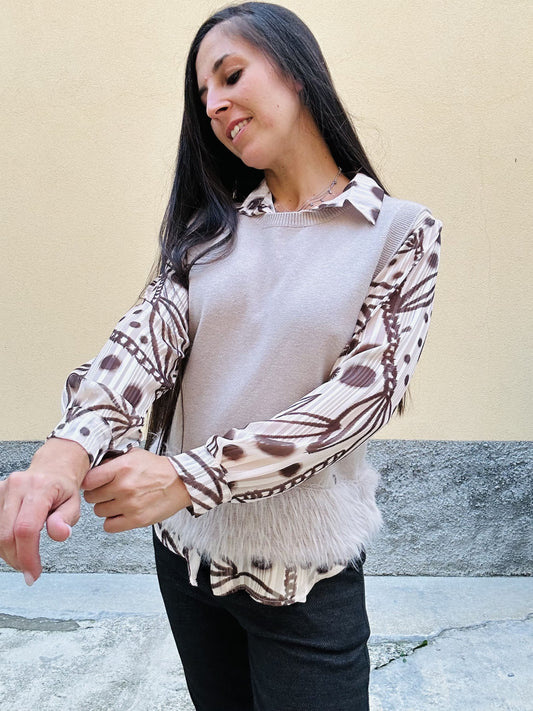 Camicia voille foglie